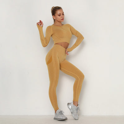 Traje de Yoga Largo Ajustado de Cintura Alta con Manga Larga - Image 52