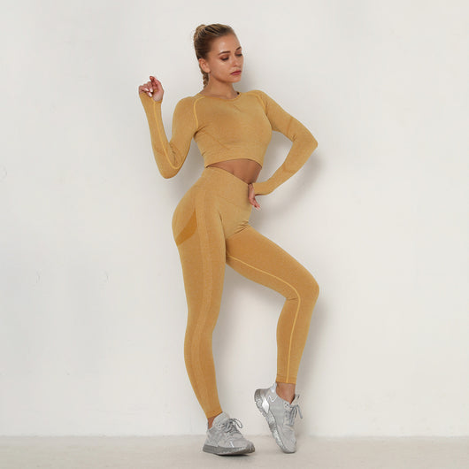 Traje de Yoga Largo Ajustado de Cintura Alta con Manga Larga - Image 52