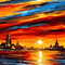 Cuadro Atardecer Urbano Abstracto - Pintura al Óleo por Números