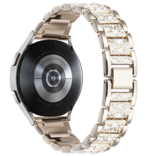 Pulsera Reloj Cadena de Diamantes Tres Cuentas Sólida - Image 9