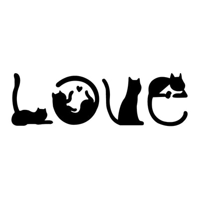 Calcomanía Automotriz Creativa: Los Gatos Deletrean AMOR - Image 5