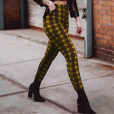 Leggings de Cintura Alta con Patrón Cuadros para Mujer - Image 6