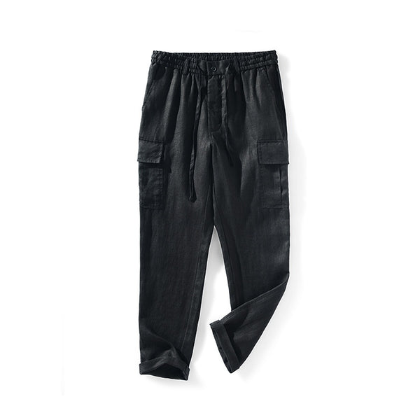 Pantalones de Lino Casuales Cintura Media Transpirables para Jóvenes - Image 6