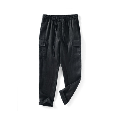 Pantalones de Lino Casuales Cintura Media Transpirables para Jóvenes - Image 6