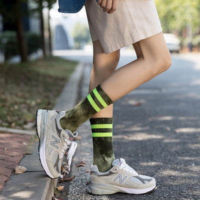 Calcetines para Parejas Tubo Alto Otoño Invierno con Diseño de Rayas - Image 4