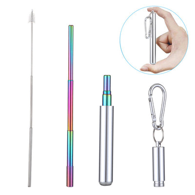 Pajita Telescópica de Acero Inoxidable Multicolor - Image 19