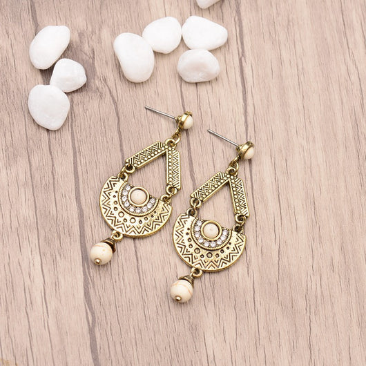 Aretes de Aleación con Piedras de Gema - Image 4