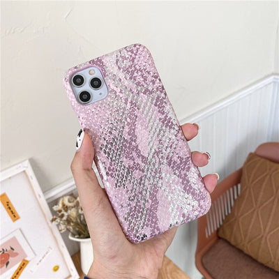 Funda para Celular Rosa Dorado con Patrón de Piel de Serpiente - Image 6