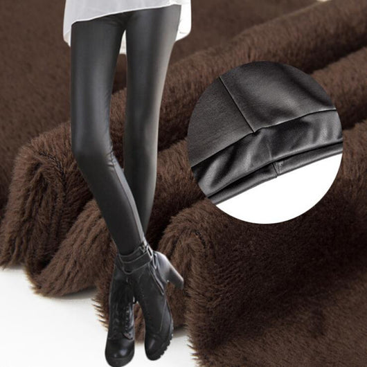 Leggins de Cuero Sintético con Forro Polar Térmico