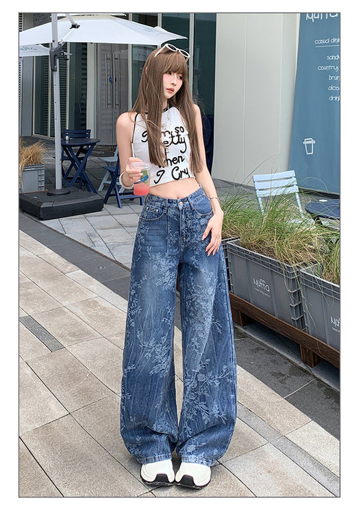 Pantalones Jacquard Sueltos de Pierna Ancha para Mujer - Image 18