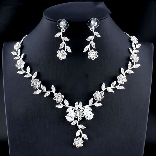 Conjunto de Joyería Nupcial Circón Dorado - Collar y Aretes para Boda - Image 7