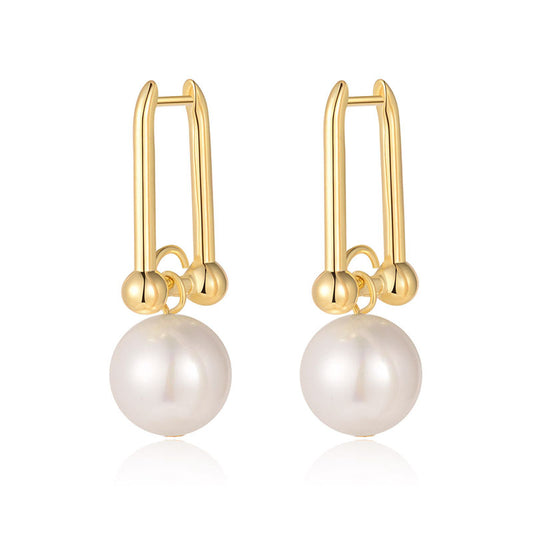 Aretes de Perla Diseño Contemporáneo - Elegancia Premium - Image 2