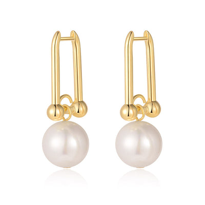Aretes de Perla Diseño Contemporáneo - Elegancia Premium - Image 2