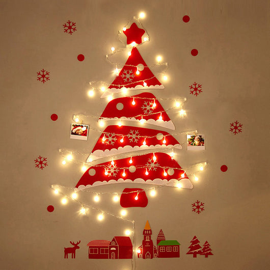 Árbol de Navidad DIY con Luces LED y Adornos Creativos de Pared - Image 12