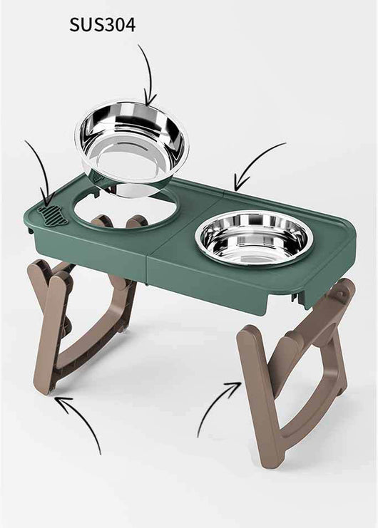 Comedero Plegable Elevado para Mascotas con Base Antideslizante en Acero Inoxidable - Image 11