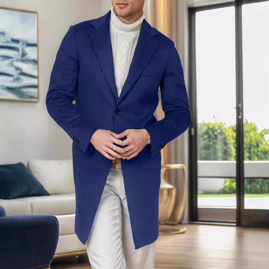 Abrigo de Lana Estilo Británico Largo para Hombre - Image 3
