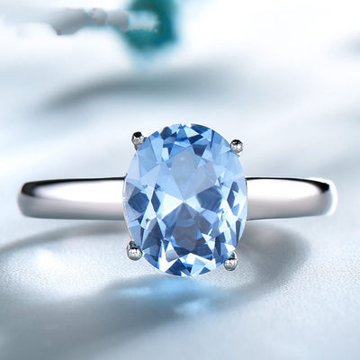 Anillo de Plata Esterlina 925 con Topacio Azul - Joya Romántica para Mujer - Image 4