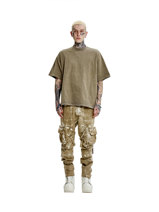 Pantalones Overol Teñidos y Desgastados Casual para Hombre - Image 11