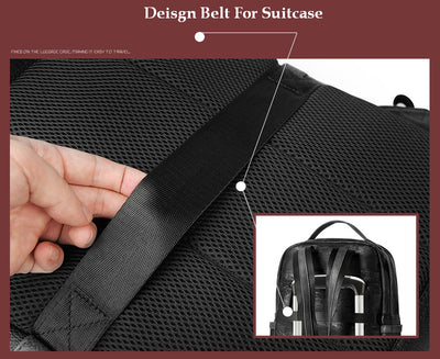 Mochila Escolar Impermeable de Cuero PU Negro para Hombre - Image 19