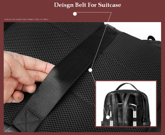 Mochila Escolar Impermeable de Cuero PU Negro para Hombre - Image 19