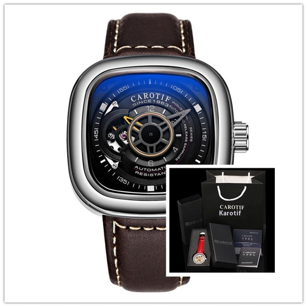 Reloj Mecánico Automático Cuadrado Hueco para Hombre - Estilo Hot Blast Dunk