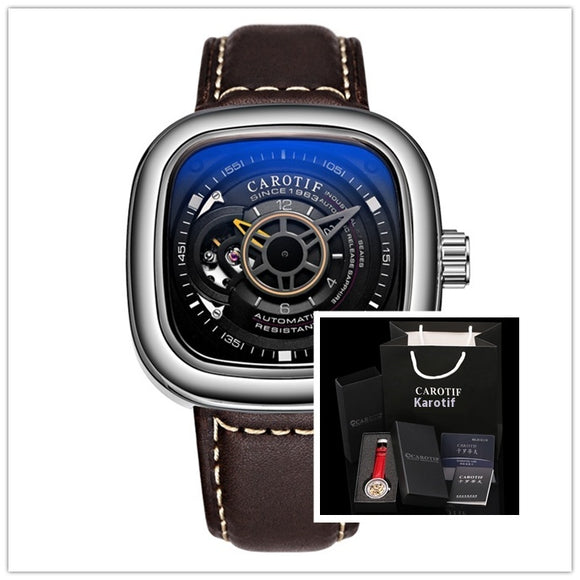 Reloj Mecánico Automático Cuadrado Hueco para Hombre - Estilo Hot Blast Dunk