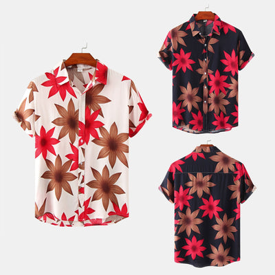 Camisa Estampada de Manga Corta para Hombre con Diseño Floral