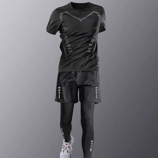 Camiseta Deportiva Ajustada Manga Larga Secado Rápido para Entrenamiento