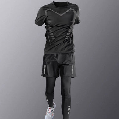Camiseta Deportiva Ajustada Manga Larga Secado Rápido para Entrenamiento