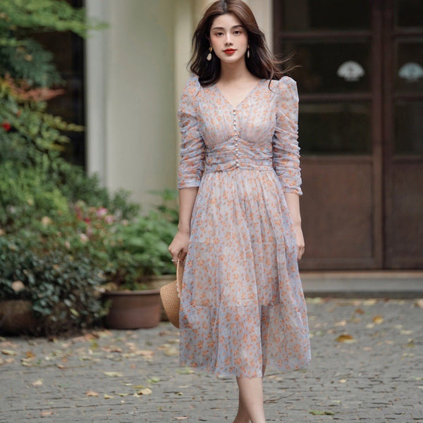 Vestido Tutú de Malla Floral Francés para Niña - Image 3