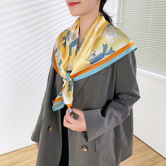 Pañuelos de Seda Estampados para Mujer - Hijab Versátil - Image 23