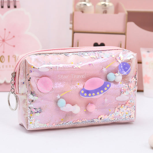 Bolsa de Maquillaje con Efecto Arenilla y Monedero Integrado - Image 13