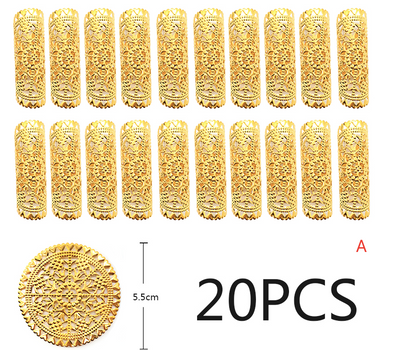 20 Tubos Metálicos Dorados Ajustables para el Cabello - Image 11
