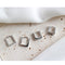 Aretes de Plata Esterlina S925 Cuadrados Creativos Personalizados
