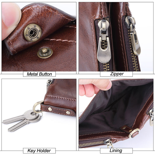 Bolsa de Cuero Genuino con Cierre de Hebilla - Estilo Casual y Versátil - Image 4