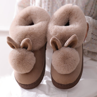 Pantuflas Cálidas de Conejo y Gato Felpa - Zapatillas de Casa Algodón Grueso Invierno - Image 15