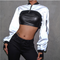 Chaqueta Hip Hop Reflectante Suelta para Mujer - Sudadera Deportiva con Cierre