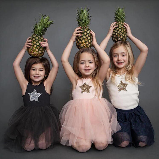 Vestido de Princesa con Lentejuelas Pentagrama para Niñas