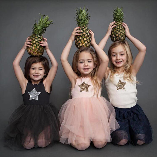 Vestido de Princesa con Lentejuelas Pentagrama para Niñas
