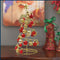 Árbol Navideño Metálico Miniatura con Bolas Decorativas para Escritorio