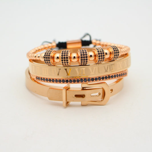 Pulsera de Números Romanos con Hebilla Herradura