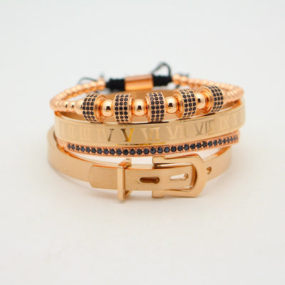 Pulsera de Números Romanos con Hebilla Herradura