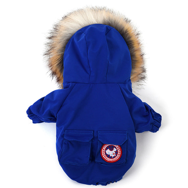 Abrigo de Trabajo de Algodón con Gorro de Visón