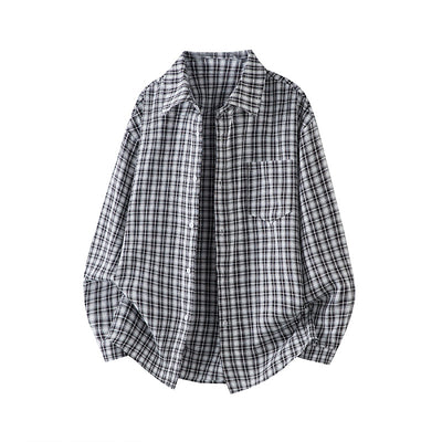 Camisa Casual de Cuadros Manga Larga Talla Grande para Hombre - Image 5