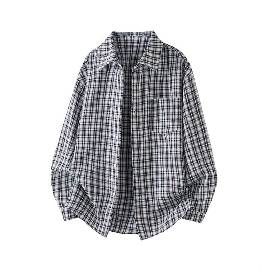Camisa Casual de Cuadros Manga Larga Talla Grande para Hombre - Image 5