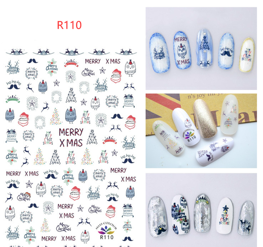 Calcomanías navideñas para uñas - Adornos y diseños festivos - Image 2