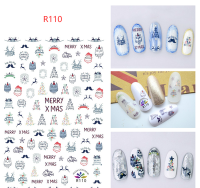 Calcomanías navideñas para uñas - Adornos y diseños festivos - Image 2
