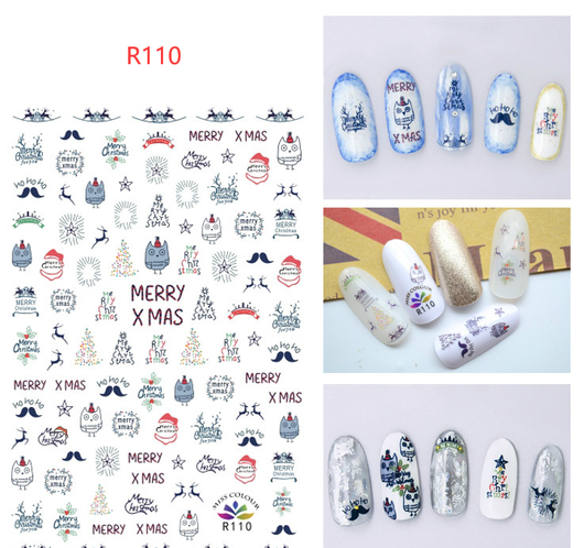 Calcomanías navideñas para uñas - Adornos y diseños festivos - Image 2
