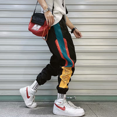 Pantalones Harem Colorblock Sueltos - Image 6