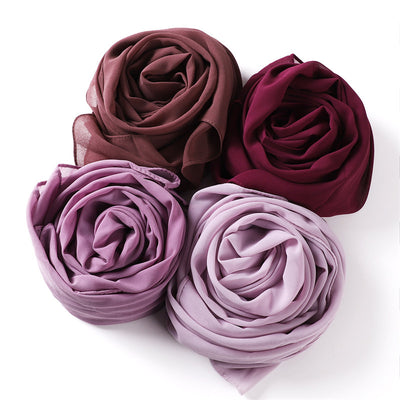Pañuelo de Gasa de Perla Liso y Versátil para Mujer - Image 47